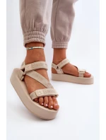 Dámské sandály na platformě Big Star model 21652658 béžové - Big Star Shoes Dámské sandály na platformě Big Star model 21652658 béžové - Big Star Shoes
