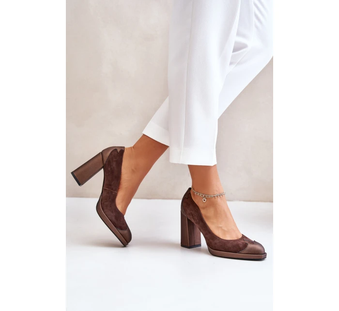 Semišové Na Podpatku Hnědé model 21673387 - Laura Messi