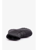 Pánske snehové topánky na zips s kožušinovou izoláciou čierne Linnora Pánske snehové topánky na zips s kožušinovou izoláciou čierne Linnora
