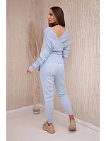 Dámska súprava so svetrom 2021-11 svetlo modrá  - Kesi