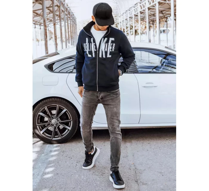 Pánská mikina na zip s potiskem tmavě modrá Dstreet model 21966625 - FashionStreet
