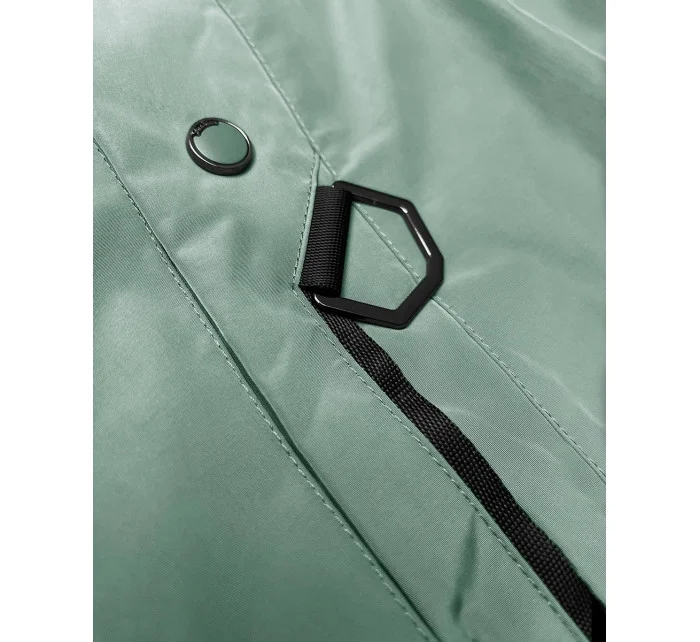 zateplená světle zelená dámská bunda s kapucí model 20930843 - LHD zateplená světle zelená dámská bunda s kapucí model 20930843 - LHD