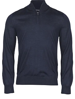Tee Jays TJ 6010 Pánsky sveter s 1/4 zipsom 18.6010 tmavomodrý