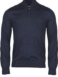 Tee Jays TJ 6010 Pánsky sveter s 1/4 zipsom 18.6010 tmavomodrý
