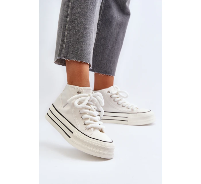 Dámské tenisky na platformě bílé model 21652300 - Boto