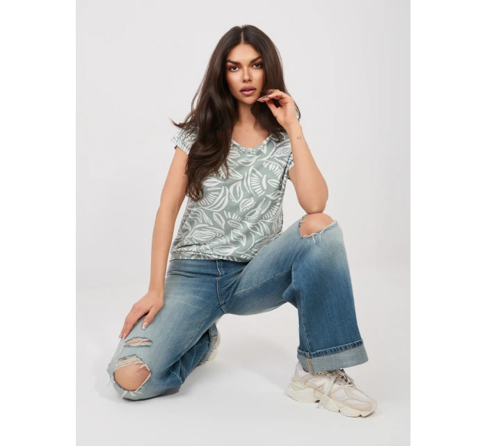 Tričko D12110M02646E pistáciové Tričko D12110M02646E pistáciové