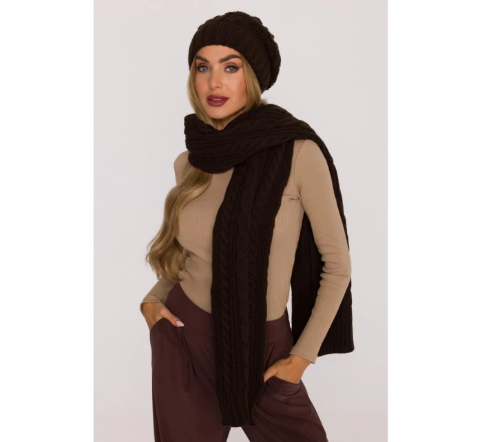 M898 Pletená šála - hnědá