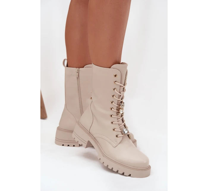 Dámska pracovná obuv s príveskami - medvedík a srdce, béžová Iravine Dámska pracovná obuv s príveskami - medvedík a srdce, béžová Iravine