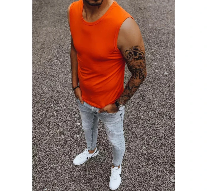 Oranžové jednofarebné pánske tielko RX4919 - Dstreet