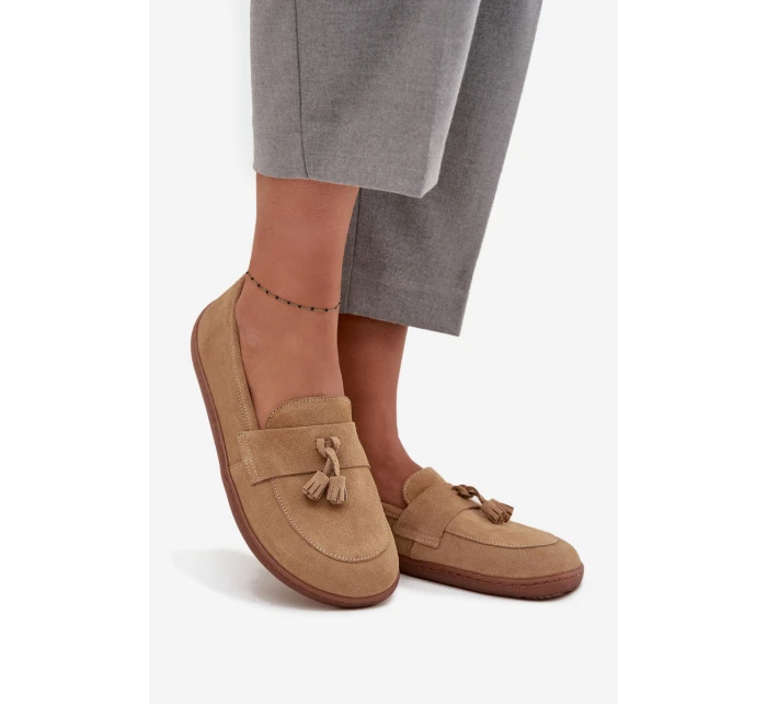 Dámske mokasíny Barefoot 322 Beige - Zazoo