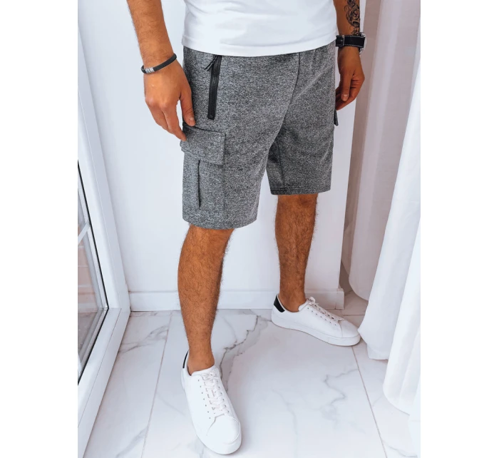 Pánske tmavosivé teplákové šortky FashionStreet SX2230 Pánske tmavosivé teplákové šortky FashionStreet SX2230