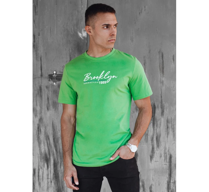 Pánské zelené tričko s potiskem Dstreet model 21973753 - FashionStreet