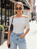 Dámska blúzka BLISSE s prúžkami v svetlo béžovej farbe FashionStreet RY2511