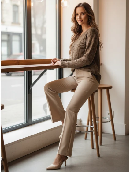 Dámský svetr beige Dstreet model 21982752 - FashionStreet