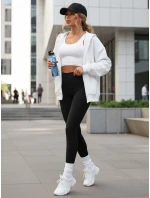 Dámske športové legíny s vysokým pásom čierne DSTREET UY2854