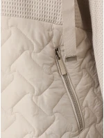 Dámská přechodná bunda oversize s kapucí ecru FashionStreet TY5592