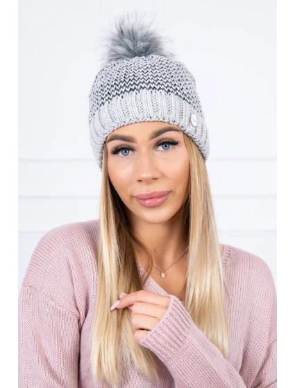Čepice model 18745656 světle šedá - K-Fashion Čepice model 18745656 světle šedá - K-Fashion