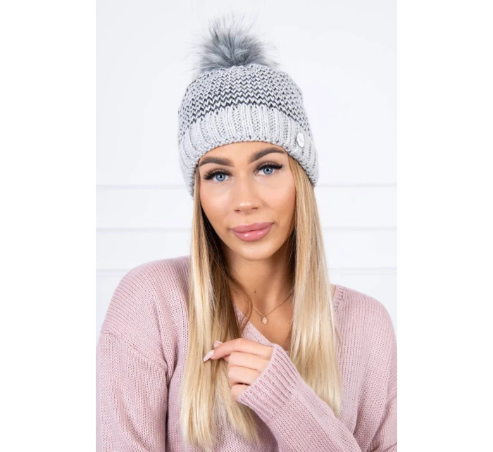 Čepice model 18745656 světle šedá - K-Fashion Čepice model 18745656 světle šedá - K-Fashion