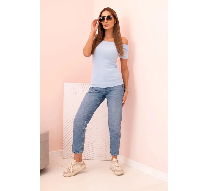 Dámská bavlněná blůza s výstřihem do V a potiskem bílá