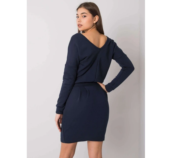 Dámské šaty RV SK model 18975702 Tmavě modrá - Rue Paris Dámské šaty RV SK model 18975702 Tmavě modrá - Rue Paris