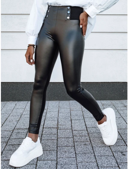 Dámské voskované kalhoty s vysokým pasem black Dstreet model 21980121 - FashionStreet Dámské voskované kalhoty s vysokým pasem black Dstreet model 21980121 - FashionStreet