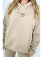 Izolovaná bavlněná souprava, mikina s model 18922073 + kalhotami béžový - K-Fashion Izolovaná bavlněná souprava, mikina s model 18922073 + kalhotami béžový - K-Fashion