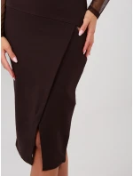 Sukňa RV SD 7847.80 tmavohnedá