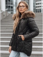 Dámská zimní bunda s kožešinou černá Dstreet model 21994813 - FashionStreet