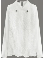 Elegantná blúzka vo farbe ecru s golierom (8522/1) Elegantná blúzka vo farbe ecru s golierom (8522/1)