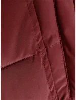 Dámska zimná bunda s kožušinovou podšívkou červená (LHD-23063)