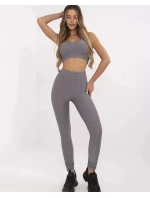 Športový top a legíny tmavosivé (5448)