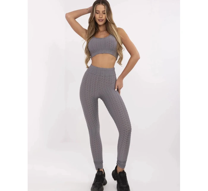 Športový top a legíny tmavosivé (5448)