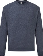 Fruit of the Loom Classic Raglan Sweat – raglánová mikina 16.2216, vintage melírovaná, tmavomodrá