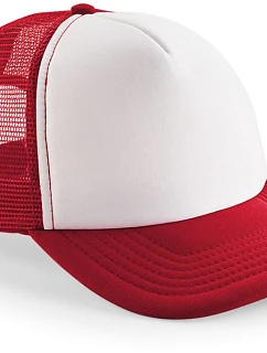 Beechfield B 645 5-panelová čiapka Vintage Trucker 53.0645 klasická červená/biela