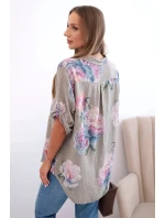Dámska bavlnená blúzka s kvetinovým vzorom fango