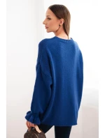 Dámský svetr s příměsí mohéru a vlny volného střihu model 21764755 - K-Fashion