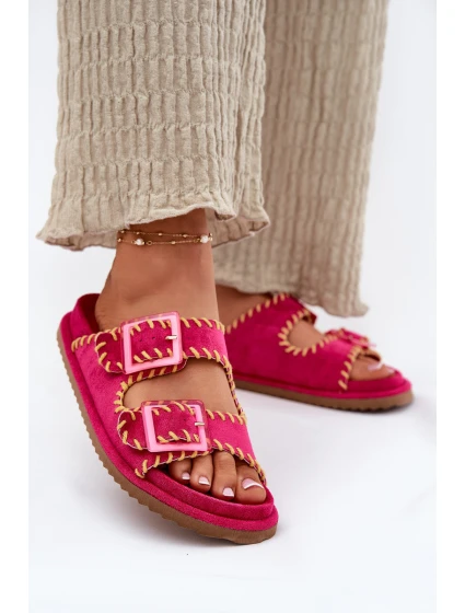 Dámské Pantofle S Přezkami A Dekorativním Fuchsie model 21696562 - Boto