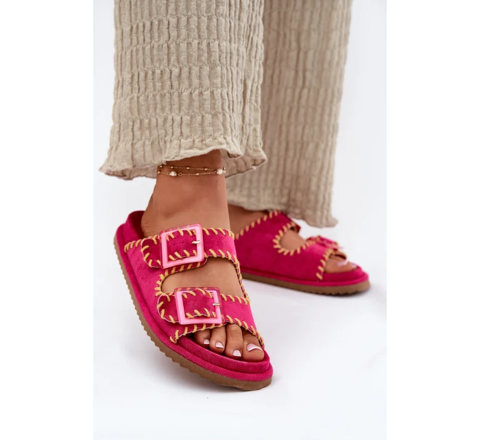 Dámské Pantofle S Přezkami A Dekorativním Fuchsie model 21696562 - Boto