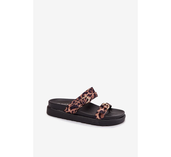Dámské sandály s pásky a zlatými sponami Leopard model 22032147 - Boto