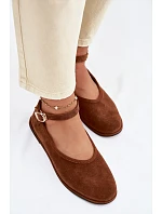 Baleríny z přírodního semiše Big Star TT274211 Camel