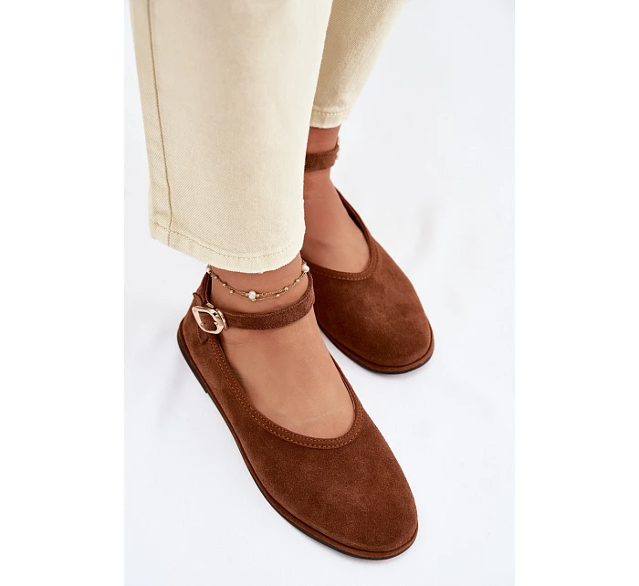 Baleríny z přírodního semiše Big Star TT274211 Camel