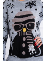 Vianočný sveter so sivým snehuliakom