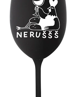 NERUŠŠŠ - čierny pohár na víno 350 ml