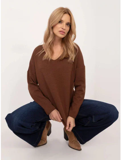 Blúzka DHJ BZ 19238.26 hnedá - FPrice Blúzka DHJ BZ 19238.26 hnedá - FPrice