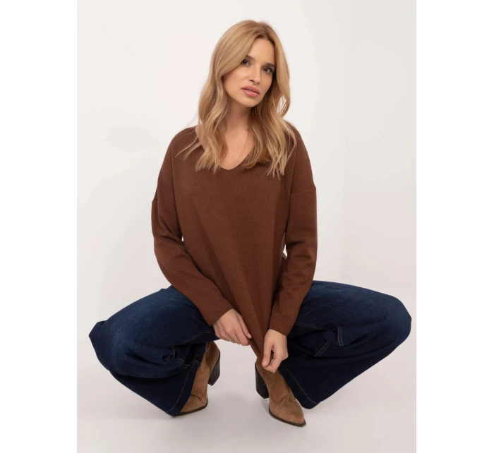 Blúzka DHJ BZ 19238.26 hnedá - FPrice Blúzka DHJ BZ 19238.26 hnedá - FPrice