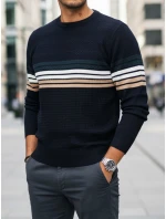 Pánský pruhovaný tmavě modrý svetr model 21994027 - Dstreet