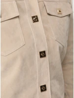 FashionStreet dámska semišová béžová bunda TY5574