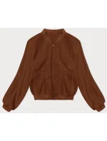 Hnědá vlněná bunda typu "bomber" model 19742930 - MADE IN ITALY