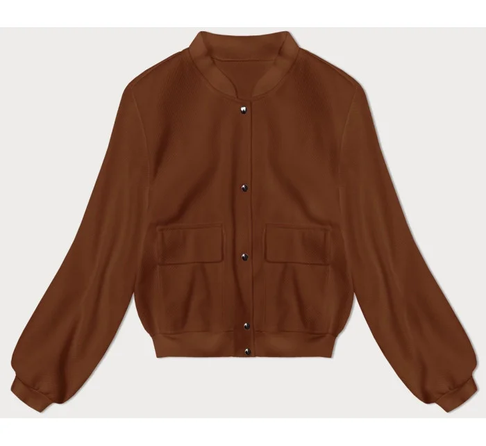 Hnědá vlněná bunda typu "bomber" model 19742930 - MADE IN ITALY