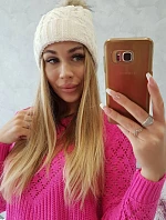 Fleecová kockovaná čiapka K226 ecru
